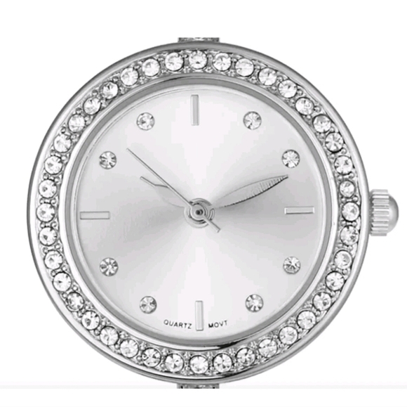 NIB Charter Club Silver-Tone Crystal Flower Women Bracelet Quartz Watch 25 MM - Picture 6 of 6